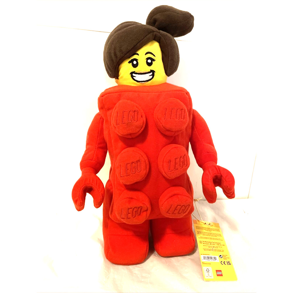 LEGO Minifigure Plush Brick Suit Minifig Series Teddy 13" Plush Red Character